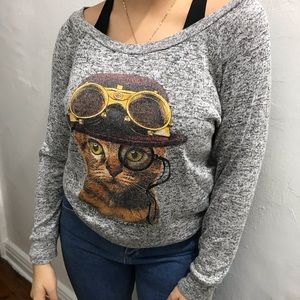 Cat crew neck